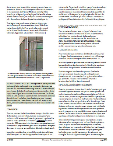 Cahier rénovation sous-sol