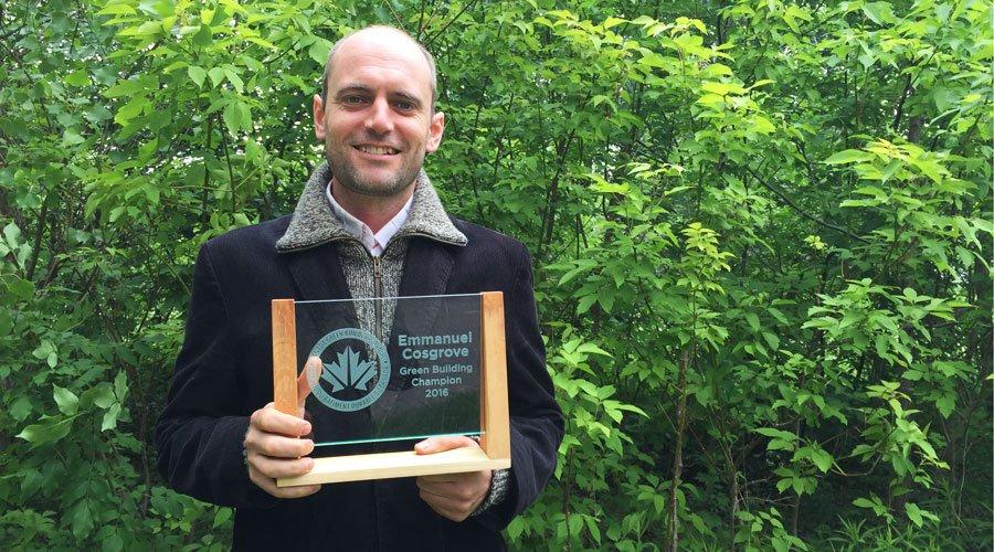 Emmanuel Cosgrove champion bâtiment écologique 2016 CBDCa