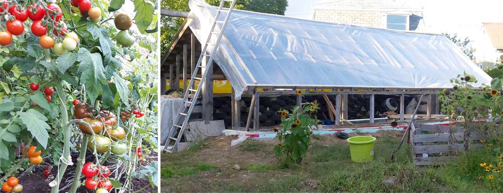 Construire une serre enfouie en pneus et isolée: méthode de construction