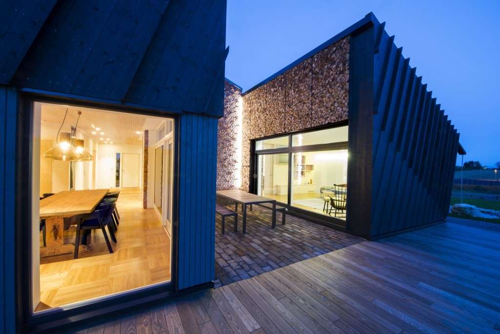 Maison Carbone Zéro avec mur de gabion, Zeb Pilot House, Snohetta
