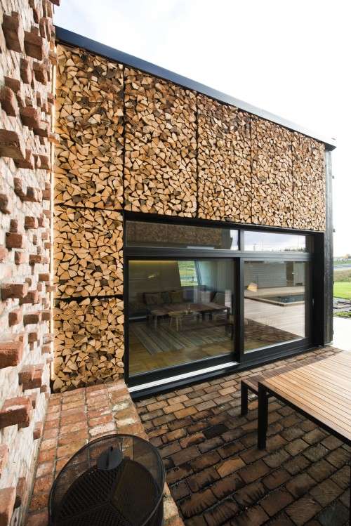 Maison Carbone Zéro avec mur de gabion, Zeb Pilot House, Snohetta