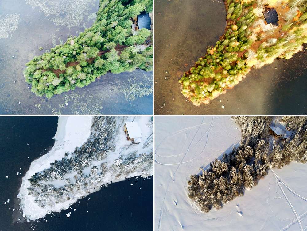 La Planque, maison LEED Or sur une île, au fil des saisons