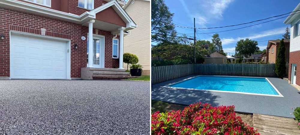 Pavé de caoutchouc recyclé pour terrasses, allées et contours de piscines © Multi Flexx
