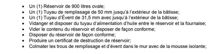 démantèlement fournaise résevoir mazout
