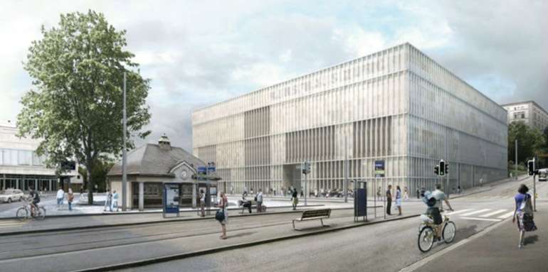 L'extension du Kunsthaus de Zurich, la principale galerie d'art de la ville, est faite avec du béton à 98 % recyclé. Source : David Chipperfield Architects