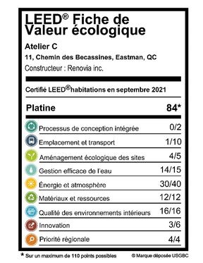 Leed habitation certifiée Platine 