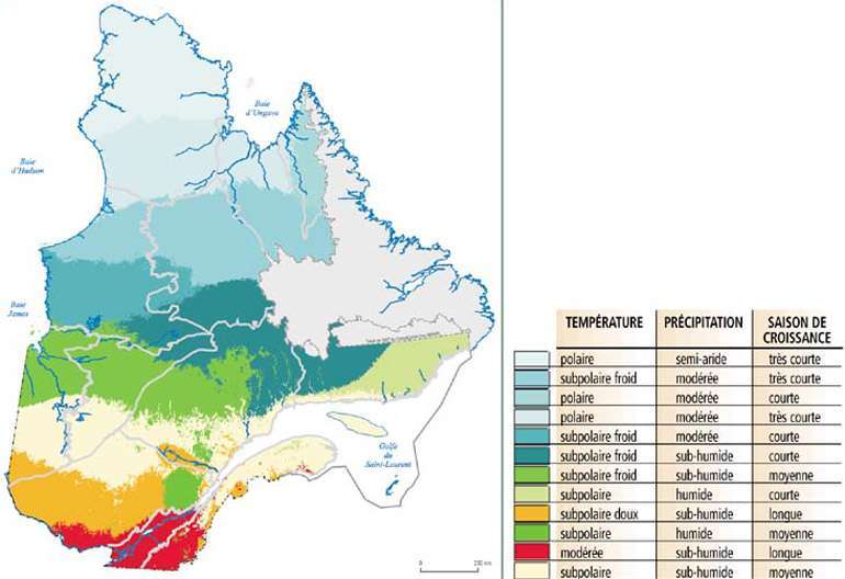 De nombreuses zones climatiques au Québec, un seul Code du bâtiment © MDDELP