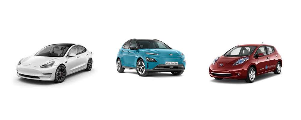 Voitures électriques plus populaires Québec 2022 Tesla Hyundai Kona Nissan LEAF