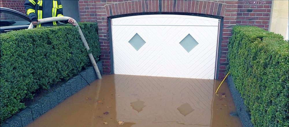 inondation de l'entrée du garage
