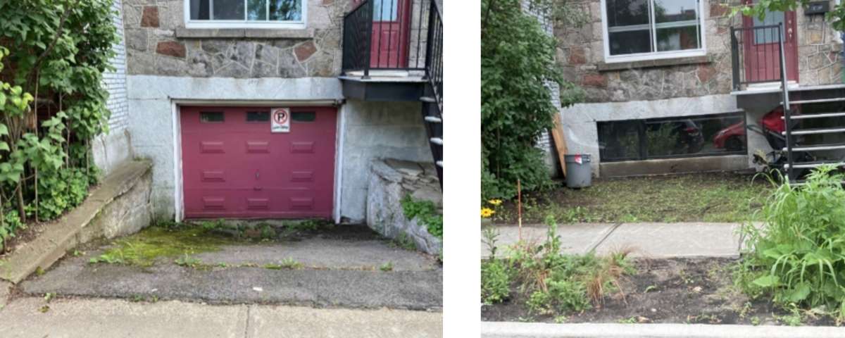 Comblement d'une entrée de garage