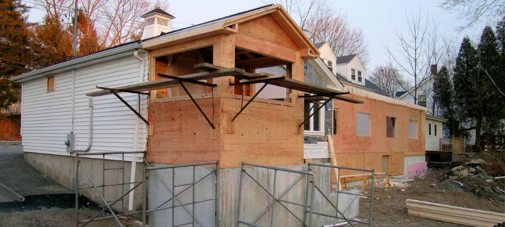 travaux de rallonge d'un bâtiment