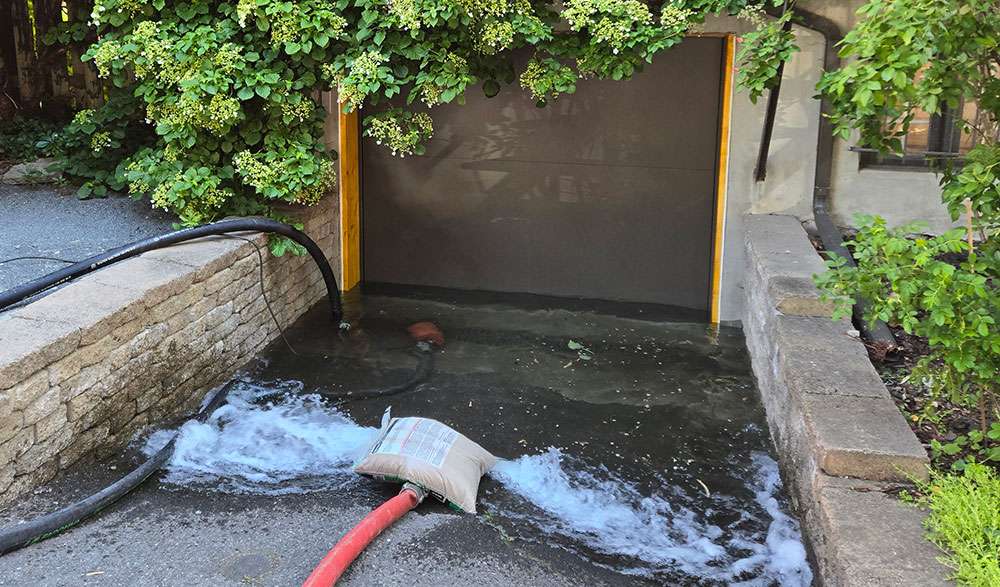 Test de la porte de garage étanche