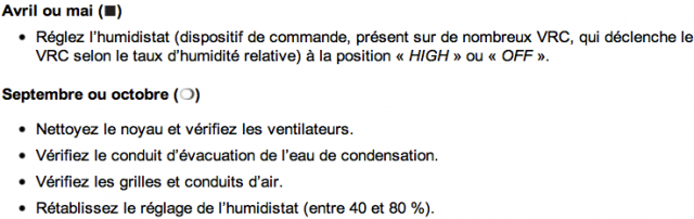 Checklist SCHL Légende