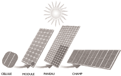 Hiérarchie des composants des capteurs solaires photovoltaïques