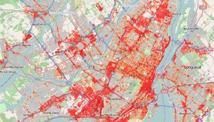 Concentration îlots chaleur île de Montréal et municipalités environnantes